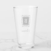 Naam Monogram Regal Style Glass (Versie 2) Glas (Achterkant)
