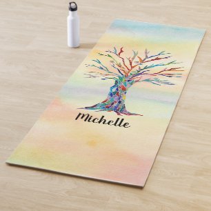 Naam Monogram Regenboog Boom Yogamat