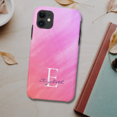 Naam Monogram roze Case-Mate iPhone Case