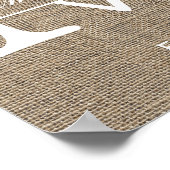 Naam monogram Rustic Burlap Poster (Hoek)
