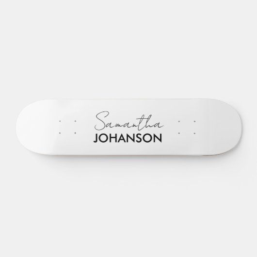 Naam Monogram script | Modern minimalist Skateboard (Horizontaal)