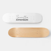 Naam Monogram script | Modern minimalist Skateboard (Horizontaal)