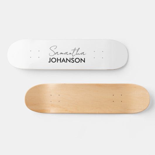 Naam Monogram script | Modern minimalist Skateboard (Horizontaal)