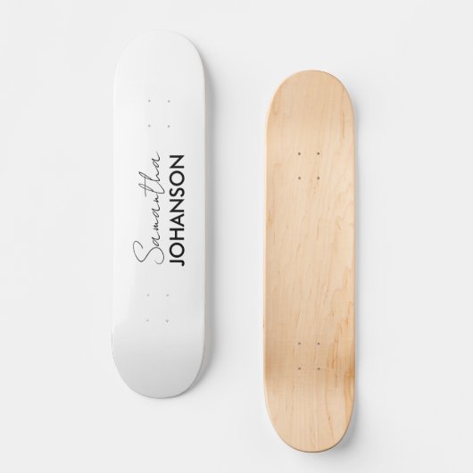 Naam Monogram script | Modern minimalist Skateboard (Voorkant)