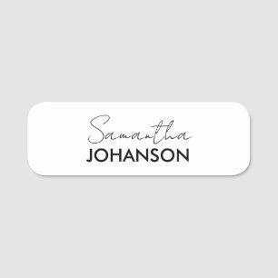 Naam Monogram script Modern minimalistisch eenvo Naamplaatje