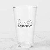 Naam Monogram script | Moderne, minimalistische vr Glas (Voorkant)