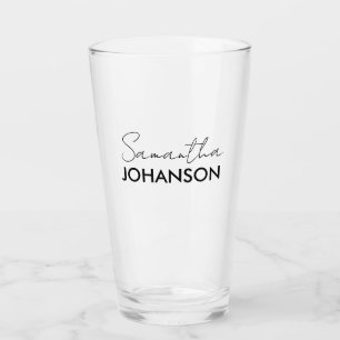 Naam Monogram script   Moderne, minimalistische vr Glas