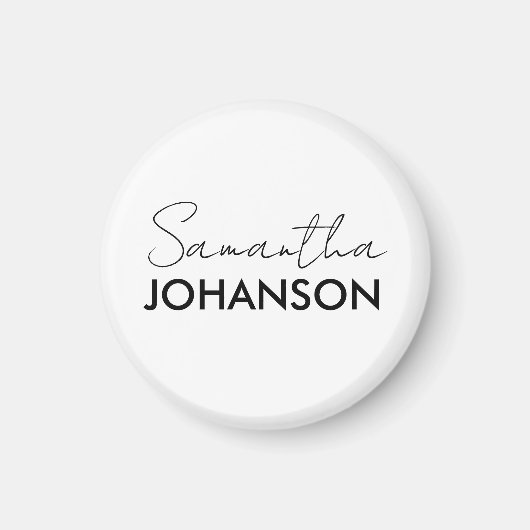 Naam Monogram script | Moderne, minimalistische vr Magneet (Voorkant)