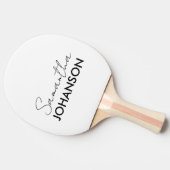 Naam Monogram script | Moderne, minimalistische vr Tafeltennisbatje (Zijkant)