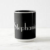 Naam Monogram Sjabloon Black White Cute Gift 2022 Mok (Midden)