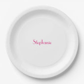 Naam Monogram Sjabloon Roze Wit Custom 2024 Papieren Bordje (Voorkant)
