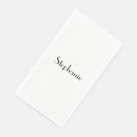 Naam Monogram Sjabloon Zwart wit Aangepast geluid Servet (Hoek)