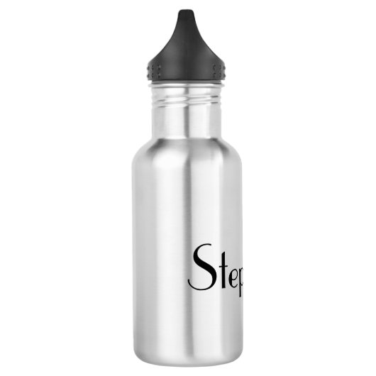 Naam Monogram Sjabloon zwart-wit Cool Gift Waterfles (Links)