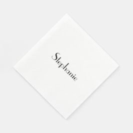 Naam Monogram Sjabloon Zwart Witte Aangepaste Koel Servet