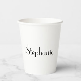 Naam Monogram Sjabloon Zwart Witte Kute Aangepast Papieren Bekers