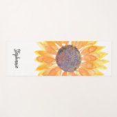 Naam Monogram Waterverf Zonnebloem Yogamat (Voorkant (horizontaal))