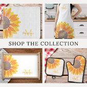 Naam Monogram Zonnebloem Theedoek