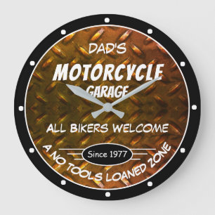 Naam motorfiets Datum Diamond Bord Slogan Grote Klok