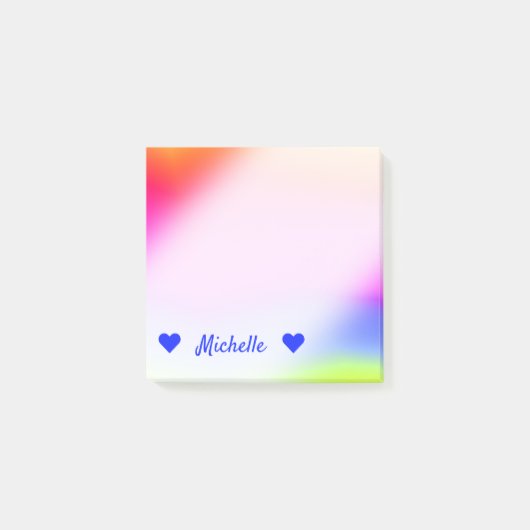 Naam + Multicolored regenboogachtige patroonnotiti Post-it® Notes (Voorkant)