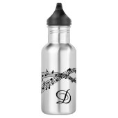 Naam muzieknoten monogram waterfles  (Rechts)