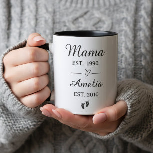 Naam naar keuze Moederdag cadeau Mama Opgericht Mok