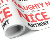 Naam... Naughty of Nice kerstpapier Cadeaupapier (Rol Hoek)