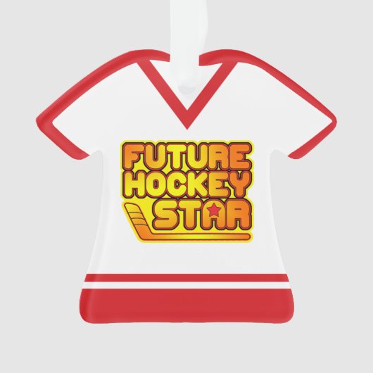 Naam & nummer Jersey Future Hockey Star Ornament (voorkant)