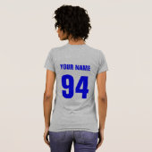 Naam & Nummer Quebec Hockey Logo T-shirt Shirsey (Achterkant volledig)