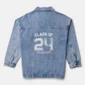 Naam & Nummer Sportcoach Afstuderen Aangepast Denim Jacket (Achterkant)