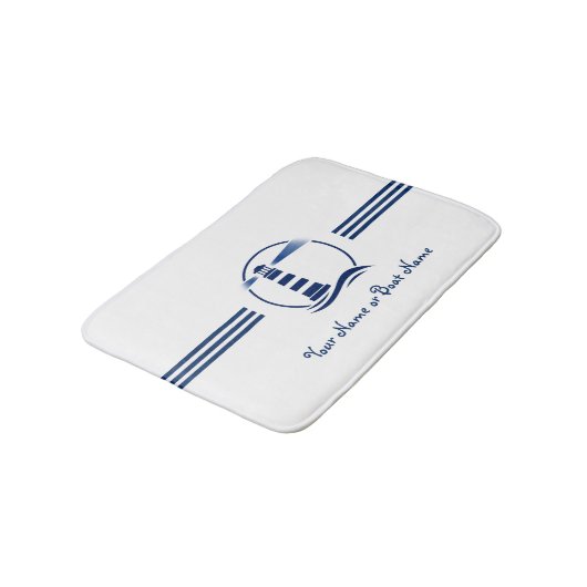 Naam of Boot Nautical Classic Vuurtoren Marine Badmat (Gekanteld)