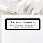 naam of firmanaam met zwarte grens etiket (Insitu)