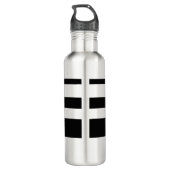 Naam of Initialen & Modern Weaving Stripes Waterfles (Achterkant)