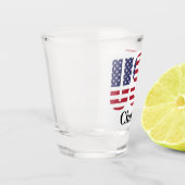 Naam of Initialen | Patriottische VS Vlag Stencil Shot Glas (Links)