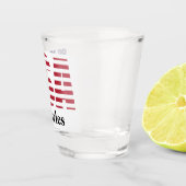 Naam of Initialen | Patriottische VS Vlag Stencil Shot Glas (Rechts)
