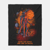 Naam of Jouw tekst toevoegen - Lion Astronaut SK8  Fleece Deken (Voorkant)