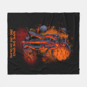 Naam of Jouw tekst toevoegen - Lion Astronaut SK8  Fleece Deken (Voorkant (Horizontaal))