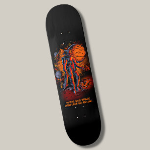 Naam of Jouw tekst toevoegen - Lion Astronaut SK8  Skateboard