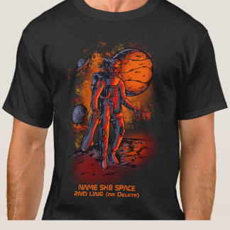 Naam of Jouw tekst toevoegen - Lion Astronaut SK8 T-shirt