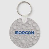 Naam of Monogram op Water Drops Sleutelhanger (Achterkant)