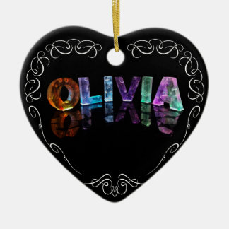 Naam Olivia - Naam in lichten (foto) Keramisch Ornament