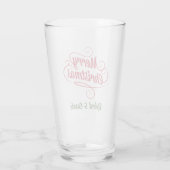 Naam, ontwerp Vrolijk kerstfeest, 16oz. Pint Glas (Achterkant)