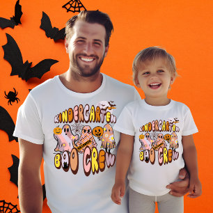 Naam op Back Retro Ghost Kleuterschool Boo Crew T-shirt
