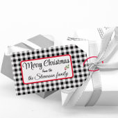 Naam op Black & White Buffalo Check 10 Cadeaulabel