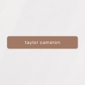 Naam op bruine kleefstof labels (Design 2)