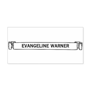 Naam op een dun lint met rol banner zelfinktende stempel