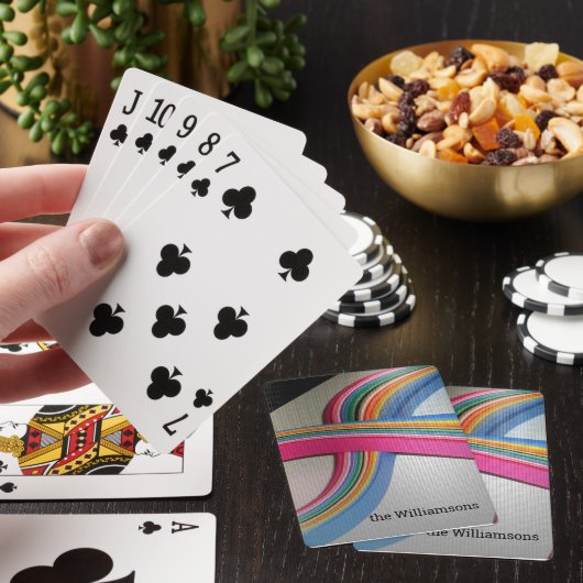 Naam op Kleurrijk Quilling Document Ontwerp Pokerkaarten (Insitu)