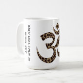 Naam op luipaard Print OM Symbool 15oz Koffie Mok (Voorkant links)