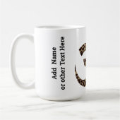 Naam op luipaard Print OM Symbool 15oz Koffie Mok (Links)