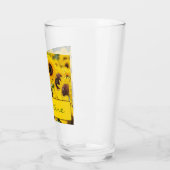 Naam op Mooie Zonnebloemen Pint Glas (Links)