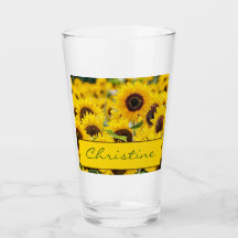 Naam op Mooie Zonnebloemen Pint